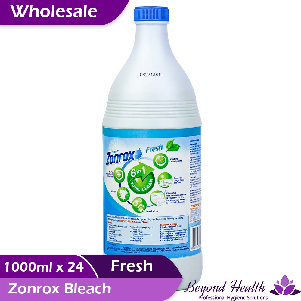 Wholesale Zonrox Bleach Fresh Scent  6-in-1 Total Clean [1000ml x 24] 99.9% Antibac Whitens Remove Stains Deodorizers Shortens Cleaning Time Big Save