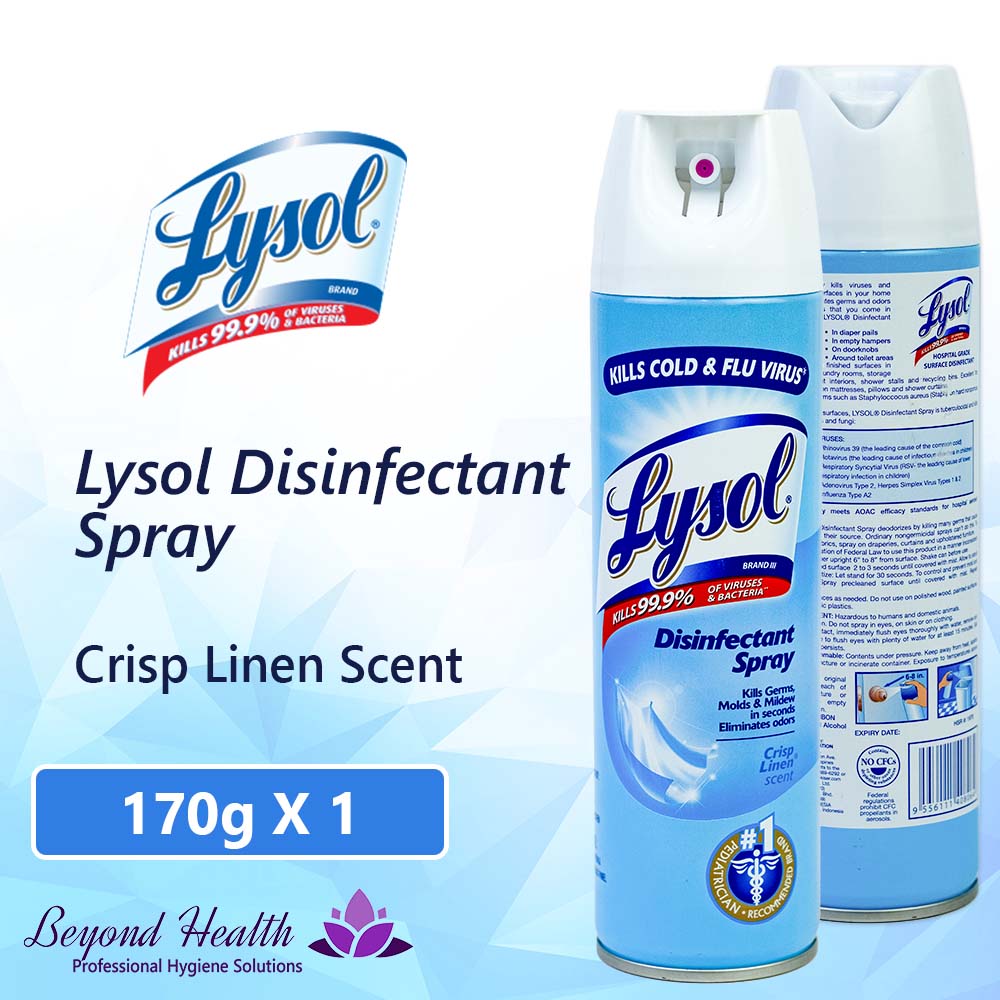 LYSOL Disinfectant Spray Crisp Linen Scent Small 170g