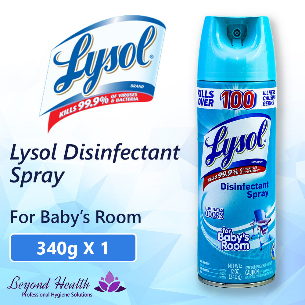 LYSOL Disinfectant Spray for Babys Room[Eliminates Odors] kills 99.9% of Viruses & Bacteria 340g