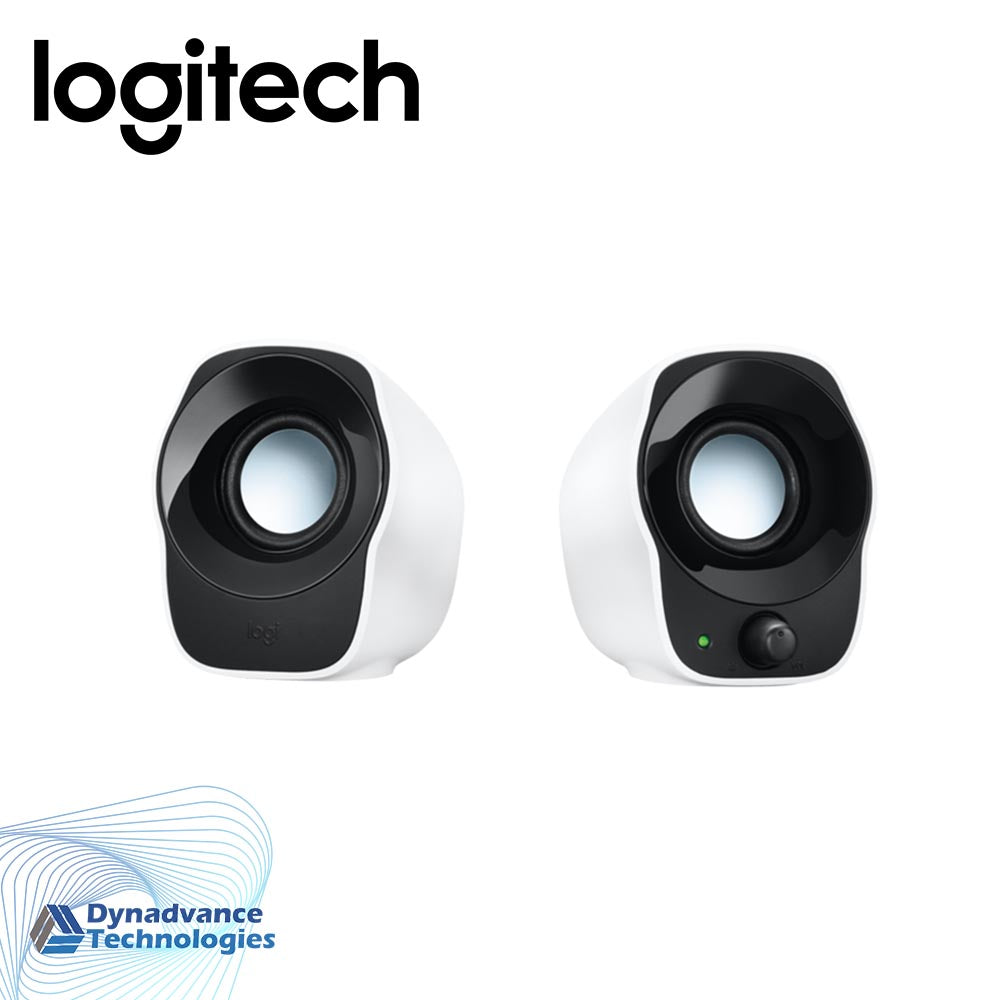 Logitech Z120 Compact PC Stereo Speakers, 3.5mm Audio Input, USB Powered, Integrated Controls, Cable Management Solution, Computer/Smartphone/Tablet/Music Player - White/Black