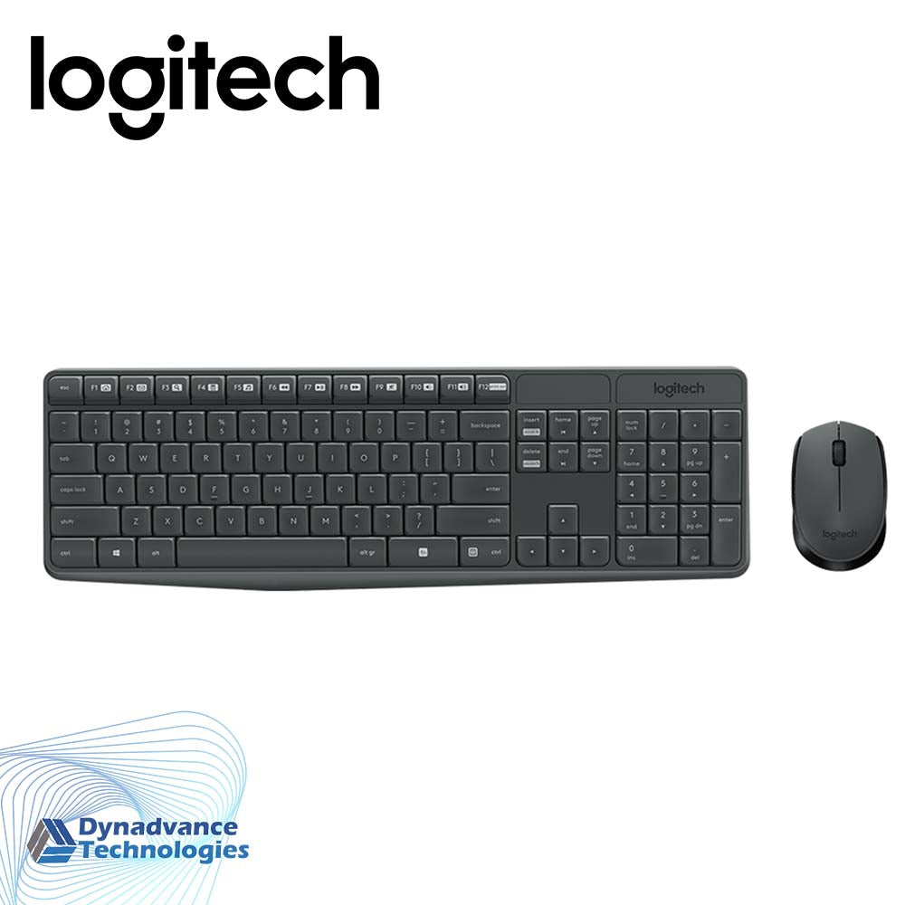 Logitech MK235 Wireless Keyboard and Mouse Combo for Windows, 2.4 GHz Wireless, 15 FN Keys, Long Battery Life, Compatible with PC, Laptop - Black