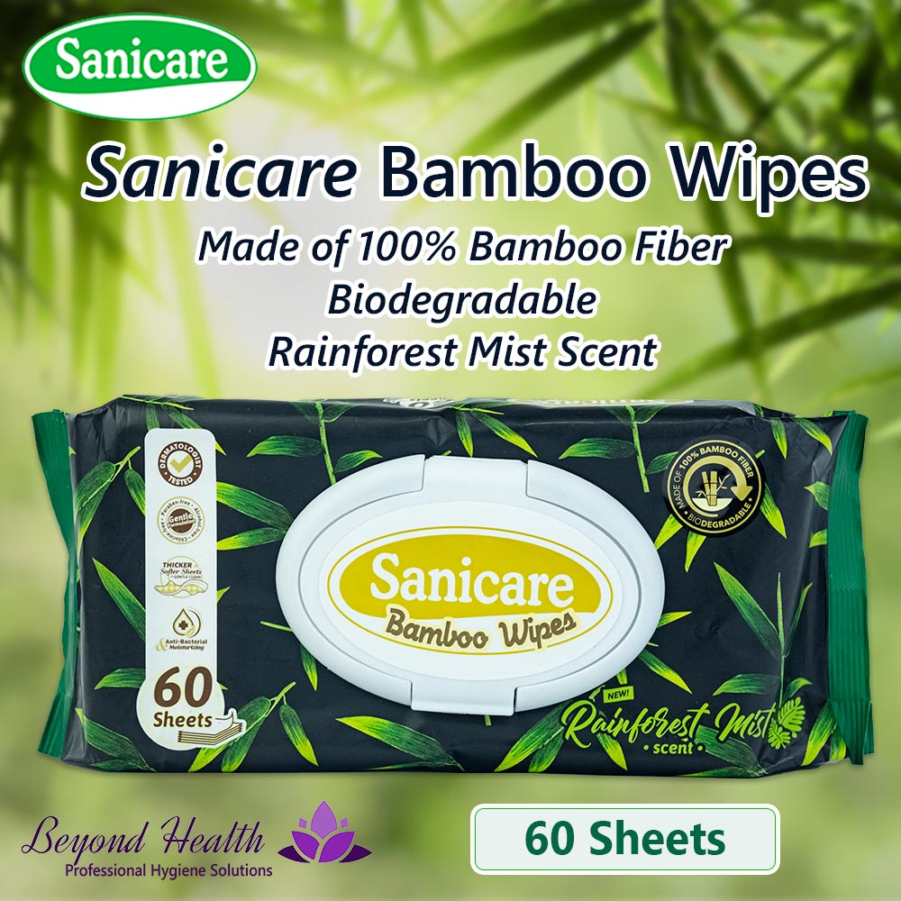 Sanicare Bamboo Wipes Rainforest Mist Scent 60 Sheets