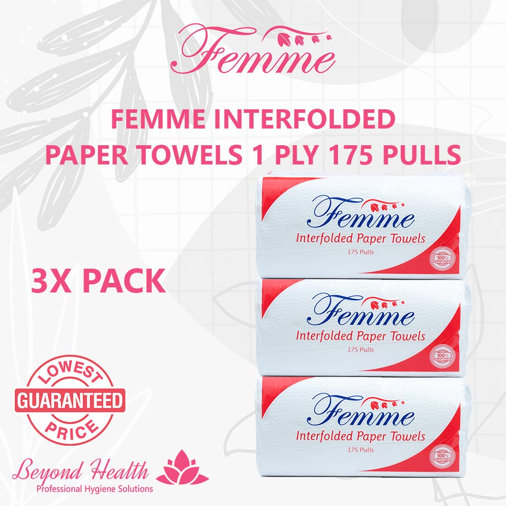 3X Femme Interfolded Paper Towel 175 sheets Single Ply High Quality Femme Inter Folded Paper Towel L N Fold Paper Towel Tissue SCPA tissue paper on sale by Sanicare