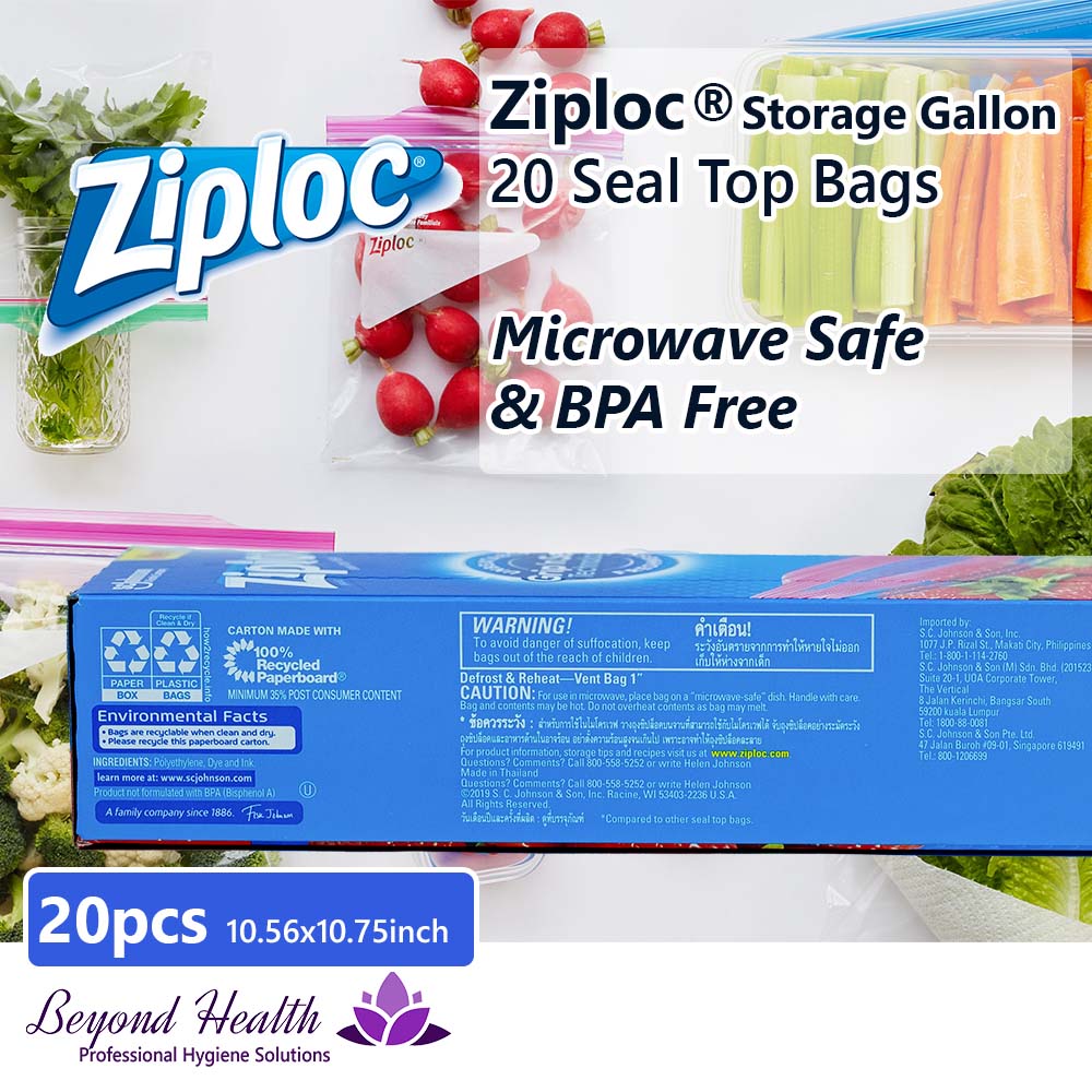 Ziploc Seal Top Bags, 1 gal, 10.75 x 10.56, Clear, 75/Pack, 2 Packs/Box  (24442308)