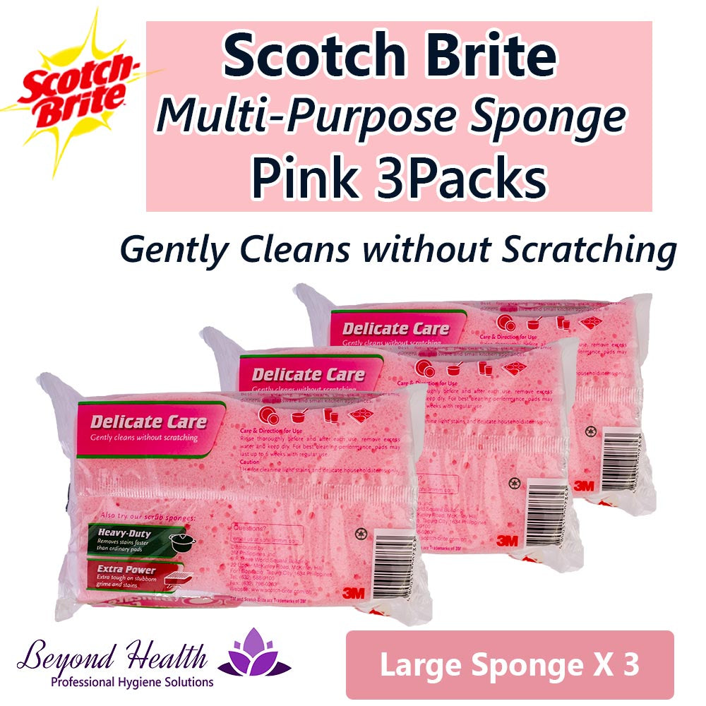 Scotch Brite Delicate Care Multipurpose Sponge Pink 3Packs