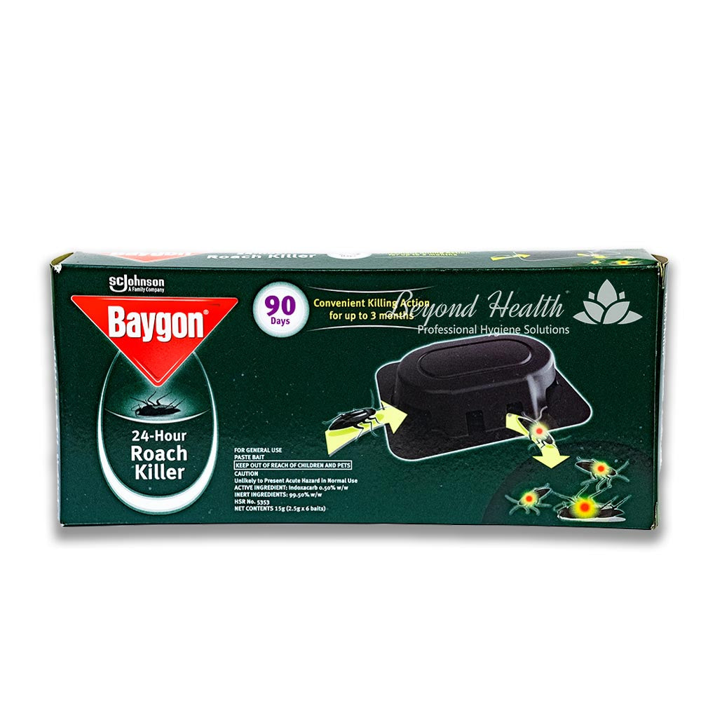 Baygon 24-hour Roach Killer Paste Bait  (205gx 6 Baits) 90 Days Convenient Killing Action