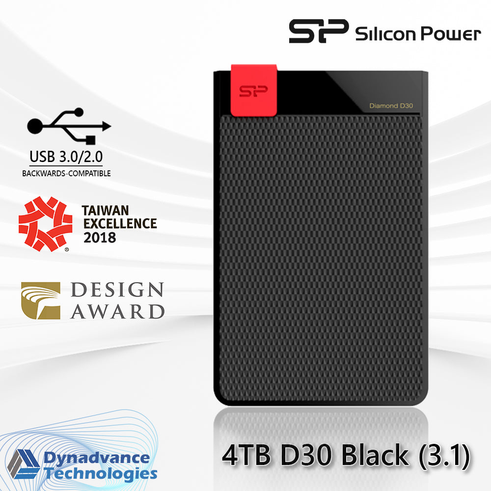 Silicon Power Armor Stream Diamond D30 4TB Black (3.1) Anti Scratch-Splashproof-Dustproof