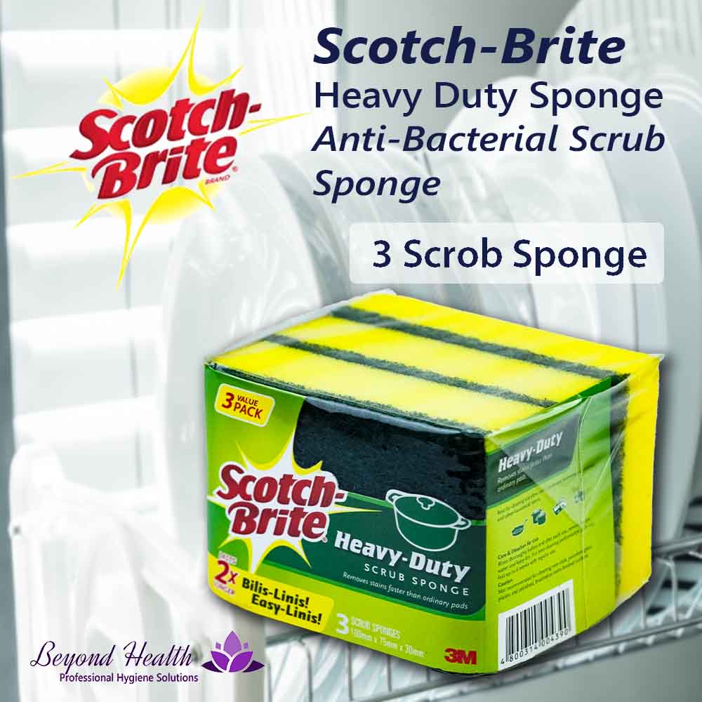 Scotch Brite Heavy-Duty Scrub Sponge [3x Scrub Sponge]