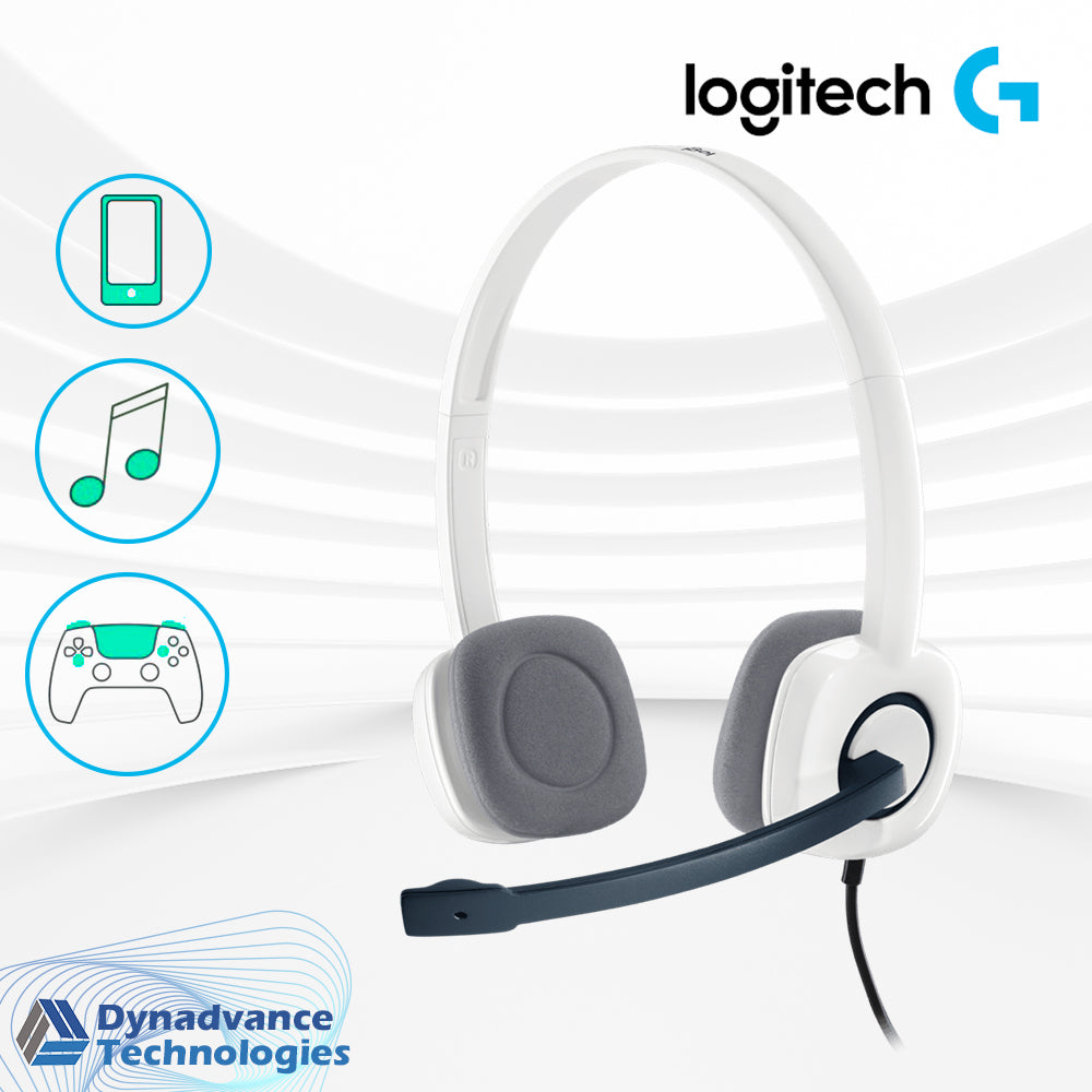 Logitech Stereo Headset H150 - Cloud White Dual plug computer headset with in-line controls