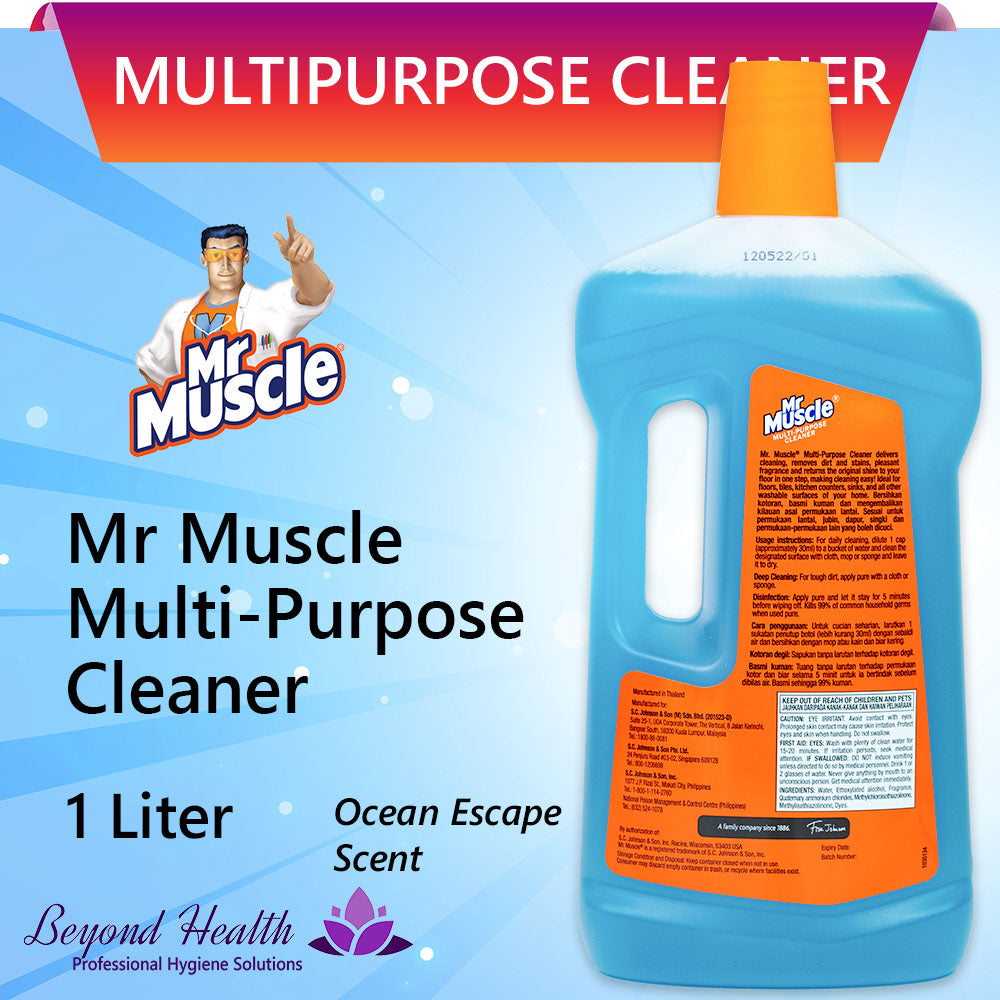 Mr. Muscle® Multi-Purpose Disinfectant Cleaner Ocean Escape Scent1 Liter