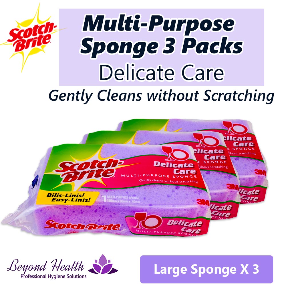 Scotch Brite Delicate Care Multipurpose Sponge Purple 3Packs