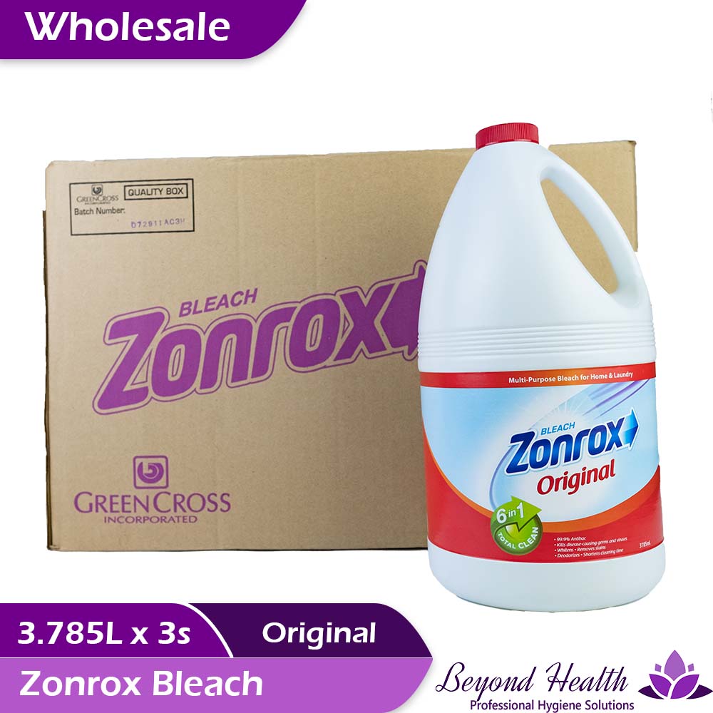 Wholesale Zonrox Bleach Original Scent 6-in-1 Total Clean [3.785L x  3Gallon]  99.9% Antibac Whitens Remove Stains Deodorizers Shortens Cleaning Time Big Save