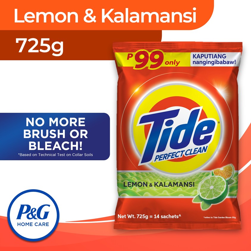 Tide Perfect Clean Powder Detergent Lemon Kalamansi 725g (Laundry Detergent, Laundry Powder)