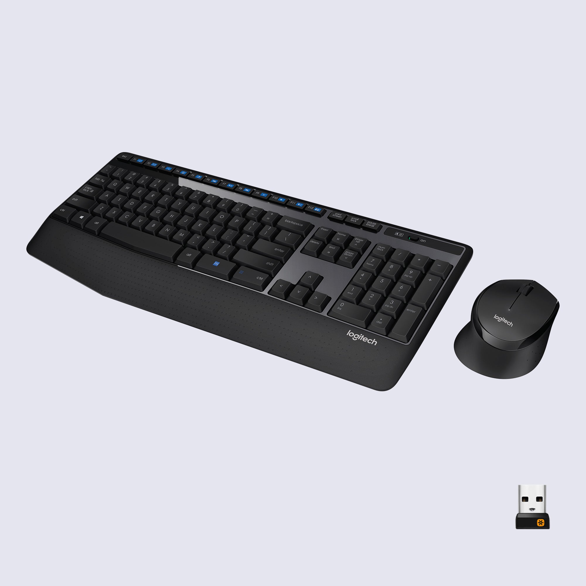 Logitech MK345 Wireless Combo – Full-Sized Keyboard with Palm Rest and Comfortable Right-Handed Mouse Black