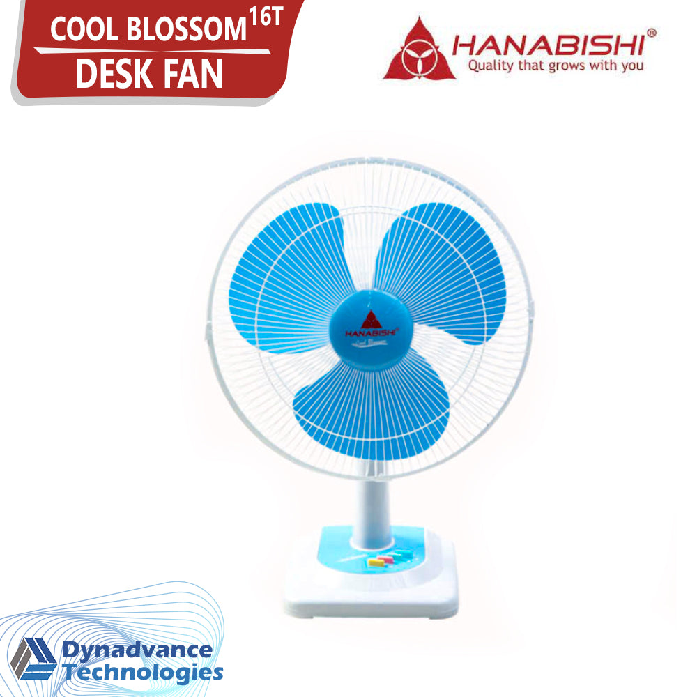 Hanabishi Desk Fan Cool Blossom 16T (New Blue) Certified Product Safety Q-1432