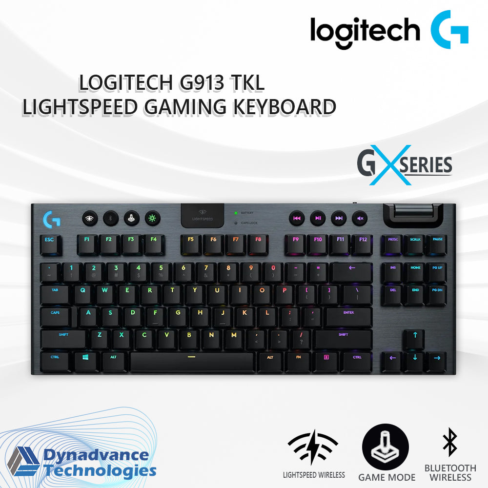 Logitech G913 TKL TENKEYLESS LIGHTSPEED WIRELESS RGB MECHANICAL GAMING KEYBOARD