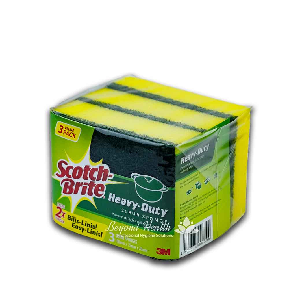 Scotch Brite Heavy-Duty Scrub Sponge [3x Scrub Sponge]