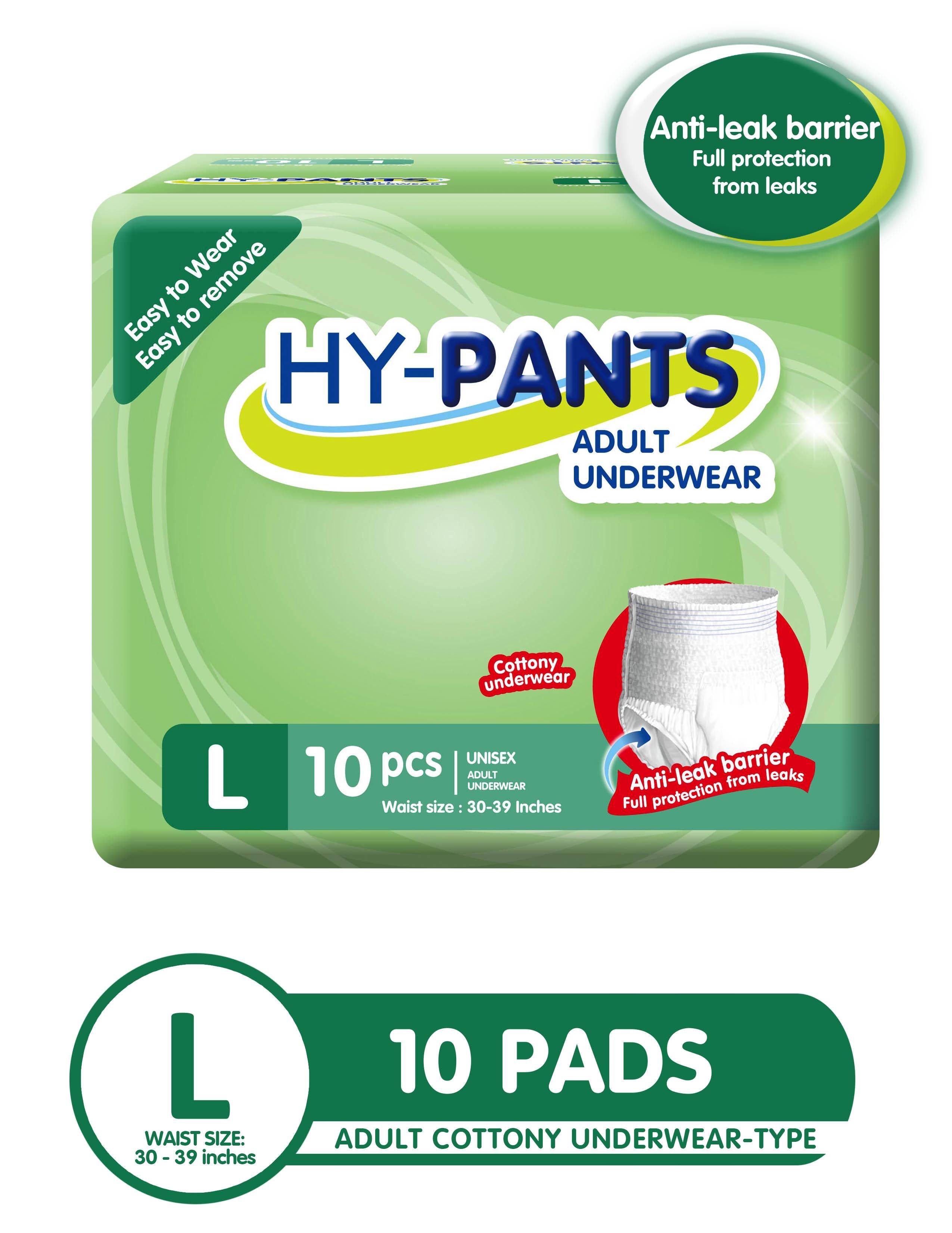Hy-pants Adult Underwear Large - 1 Pack of 10 Pads