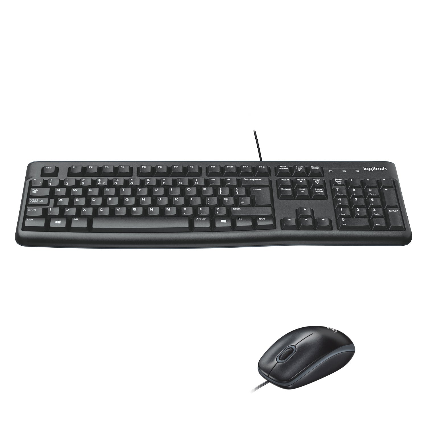 Logitech MK120 Wired Keyboard and Mouse for Windows, Optical Wired Mouse, USB Plug-and-Play, Full-Size, PC/Laptop, Black