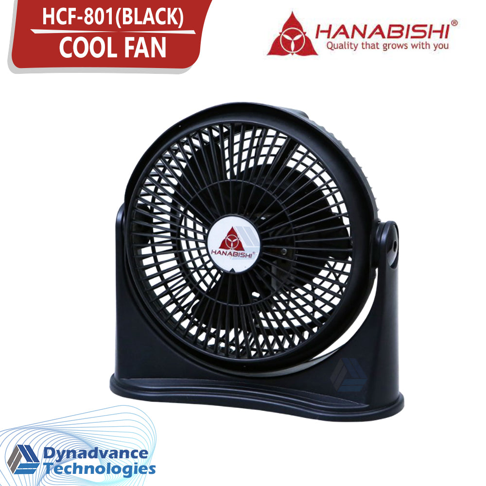 Hanabishi Cool Fan HCF-801 (BLACK) Wall Mountable CERTIFIED Product Safety- Q-2863