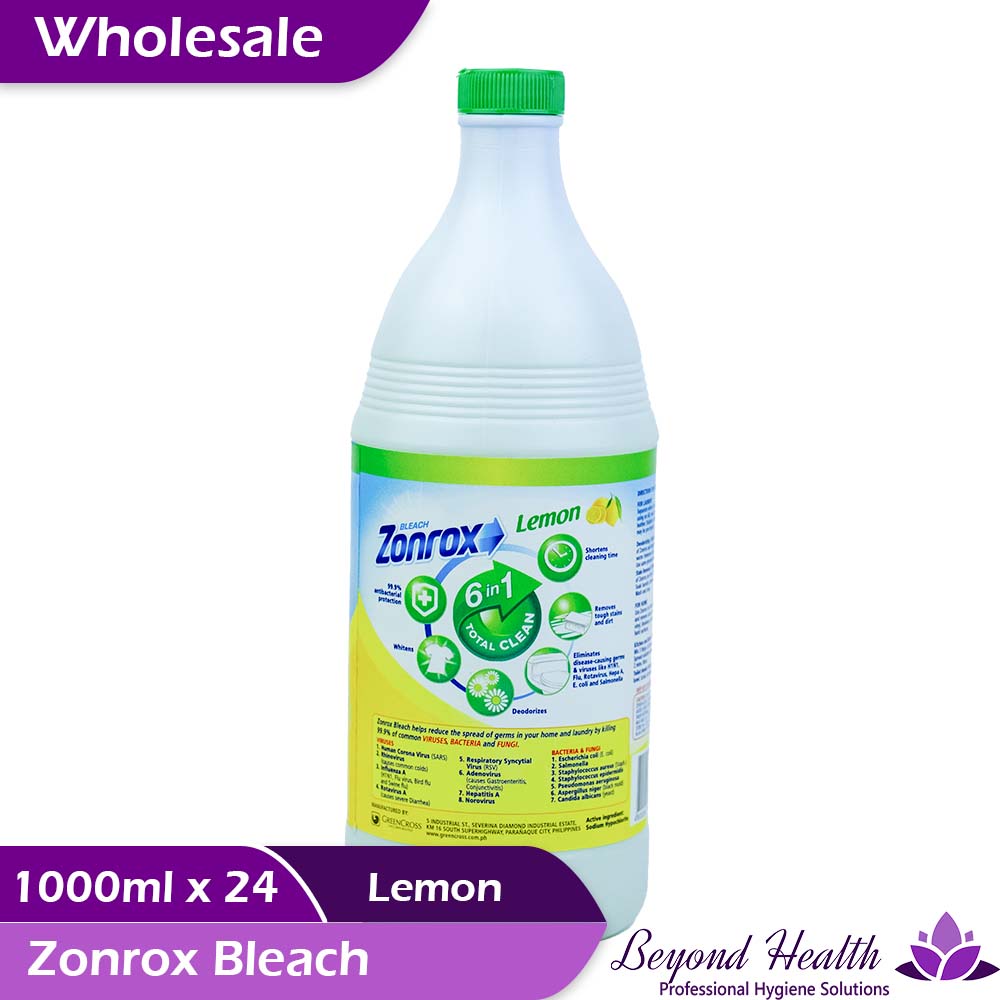 Wholesale Zonrox Bleach Lemon Scent 6-in-1 Total Clean [1000ml (1L) x 24]