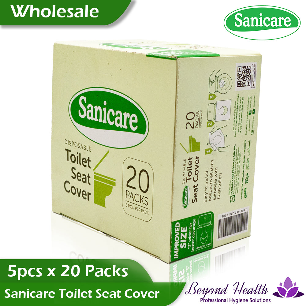 Wholesale Sanicare Disposable Toilet Seat Cover [20 Packs(5pcs. Per Pack)] BIGGER SAVE