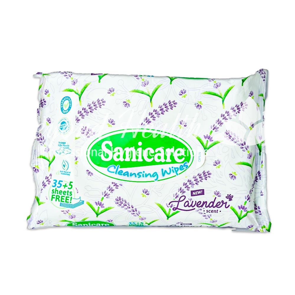 Sanicare Cleansing Wipes Lavender Scent 35+5 Sheets