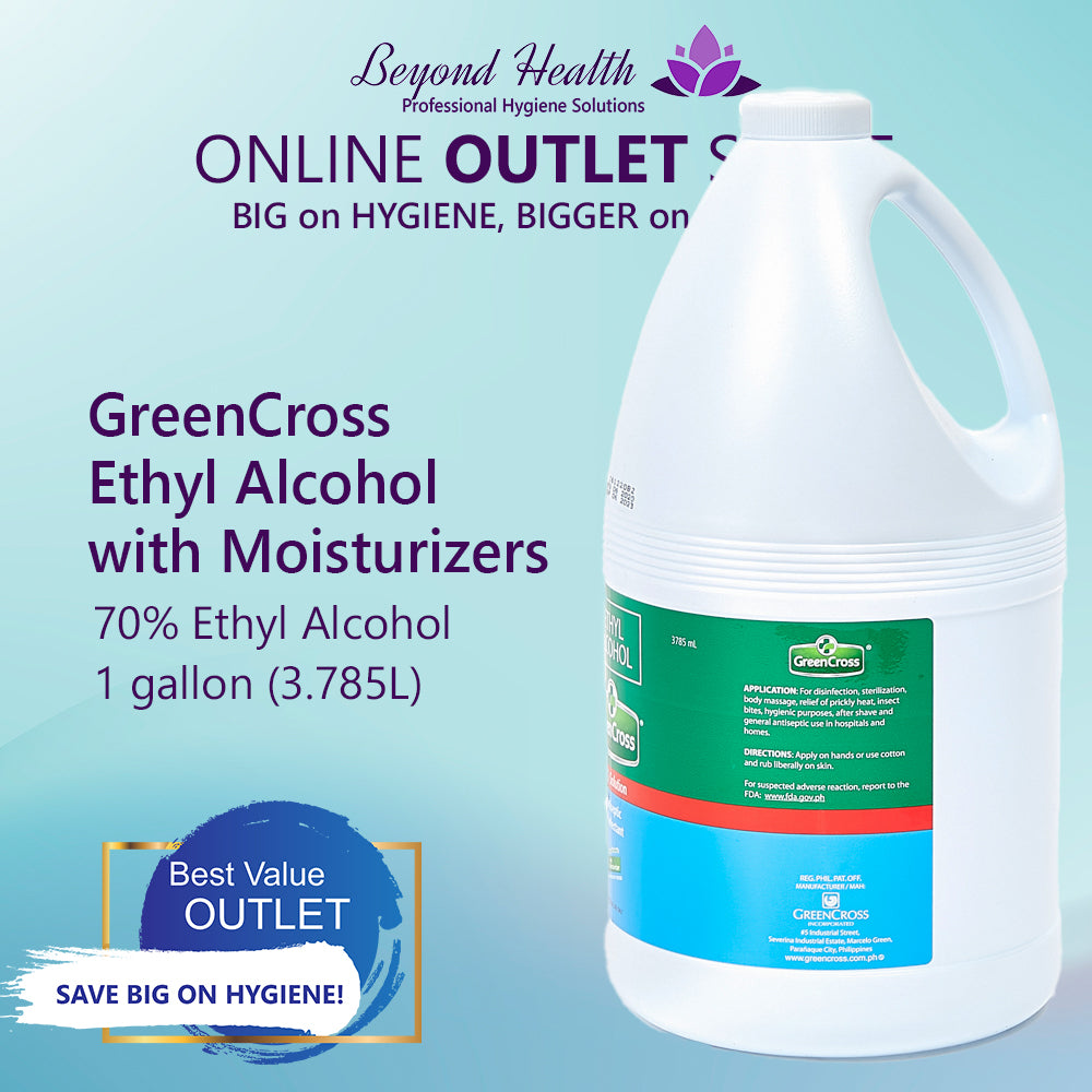 GreenCross 70% Ethyl Alcohol with Moisturizers 1 Gallon (3.785 L) x 3 Gallons