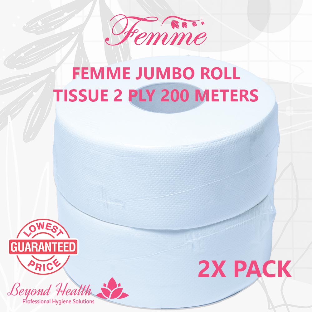 Femme Jumbo Roll Tissue 2ply 200 Meters 2 Rolls