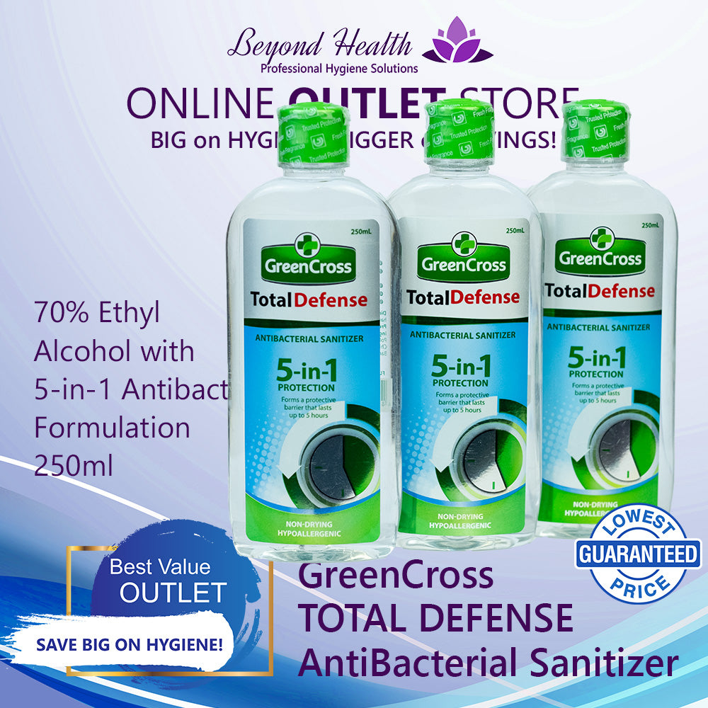 GreenCross Total Defense Antibacterial Sanitizer 250ml X 3Packs