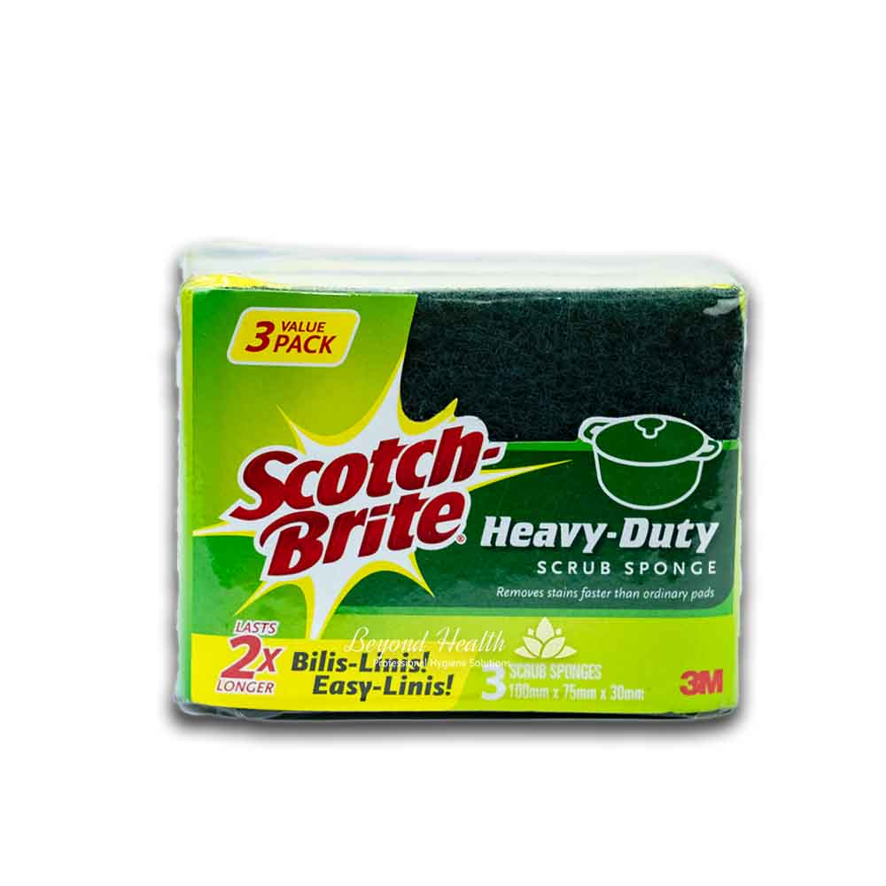 Scotch Brite Heavy-Duty Scrub Sponge [3x Scrub Sponge]