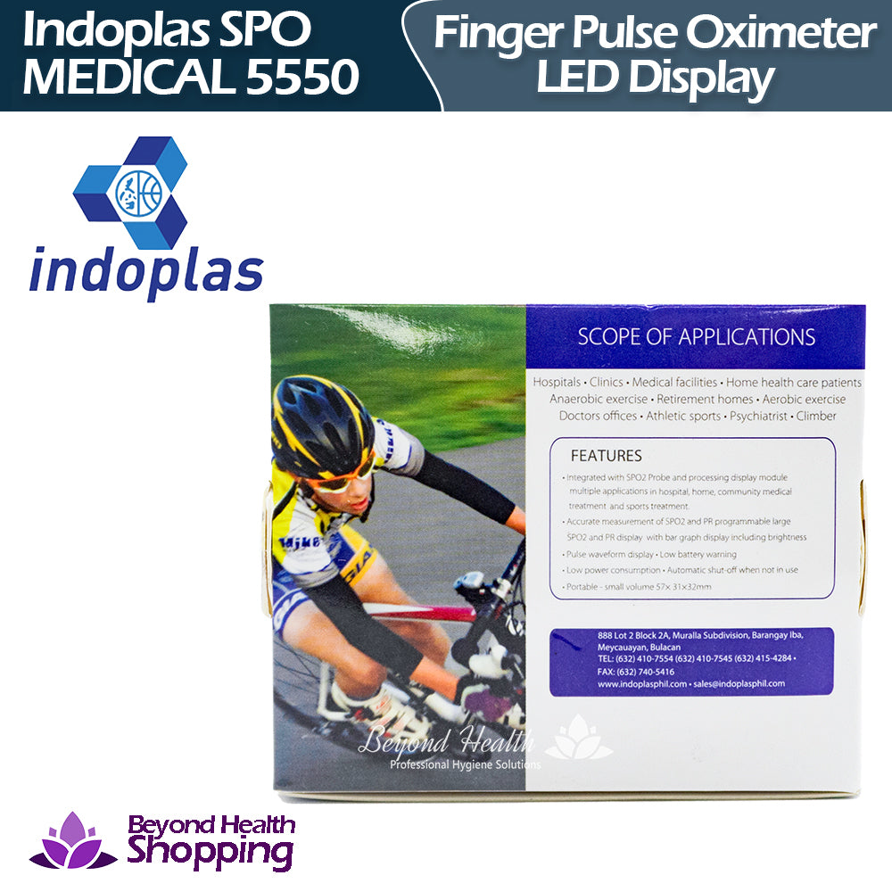 Indoplas SPO MEDICAL 5550 Finger Pulse Oximeter LED Display Portable Multiple Application Treatment