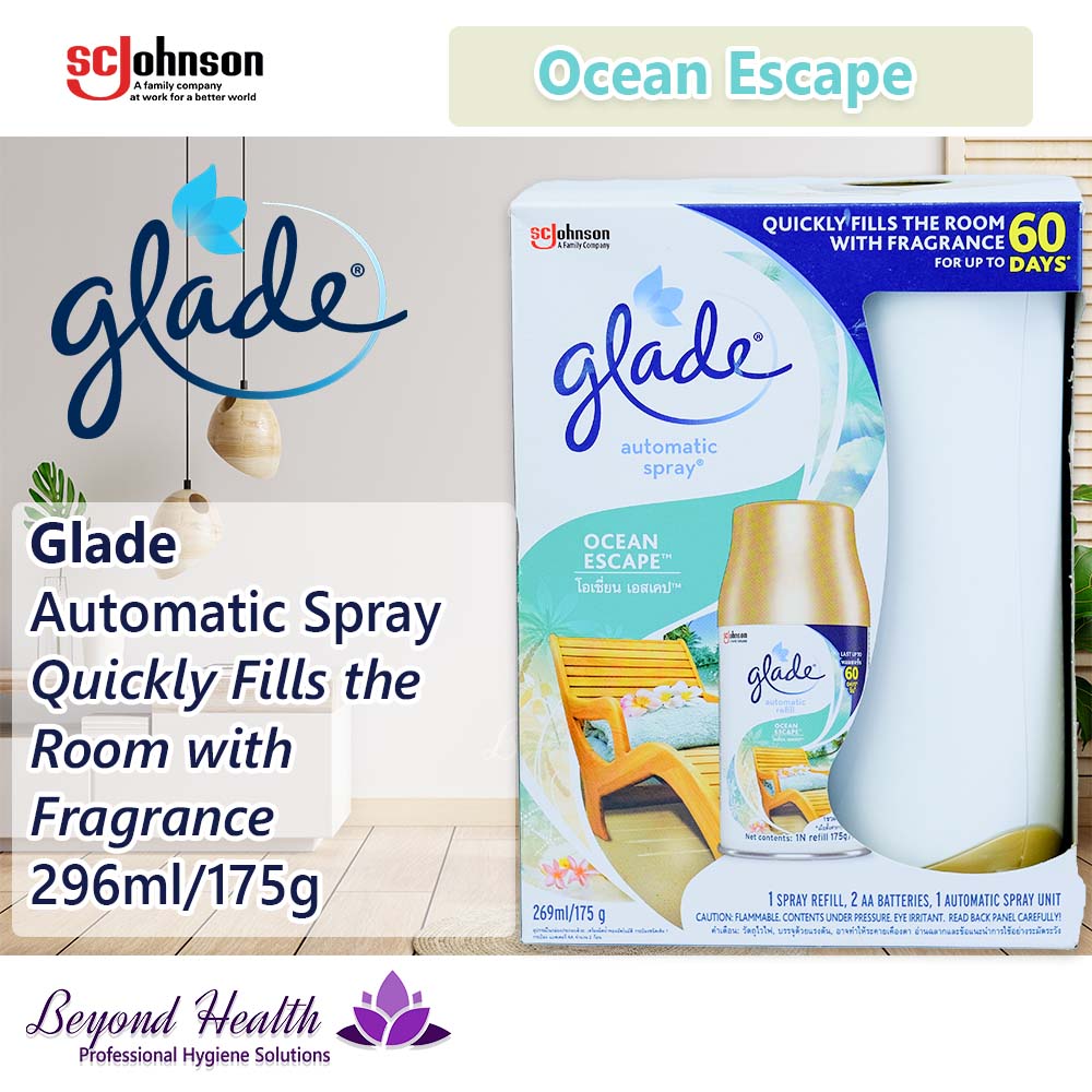 Glade Automatic Spray Quickly Fills the Room with Fragrance Ocean Escape 296ml/175g
