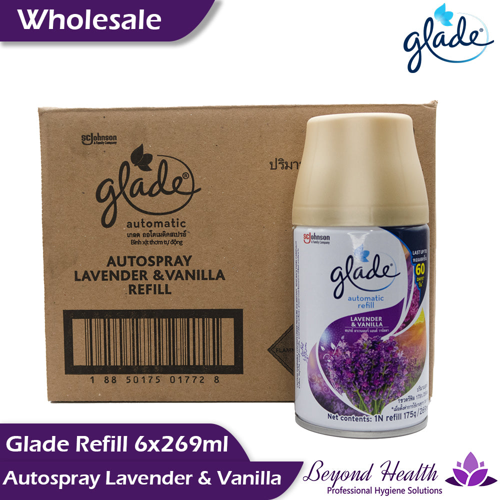 Wholesale Glade Refill (6x269ml/175g) Autospray Lavender Vanilla Bigger Save