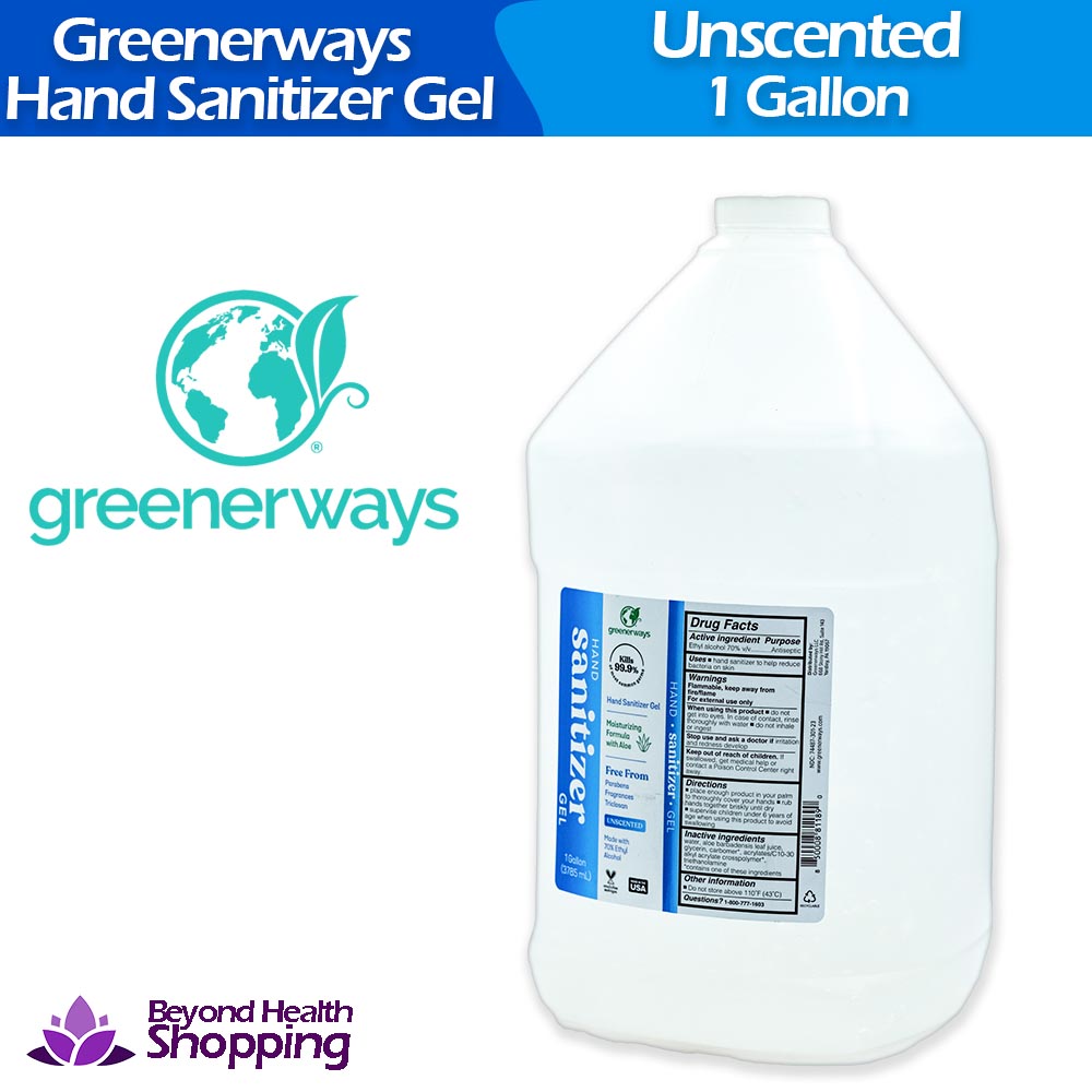 Greenerways Unscented Hand Sanitizer Gel 1 Gallon