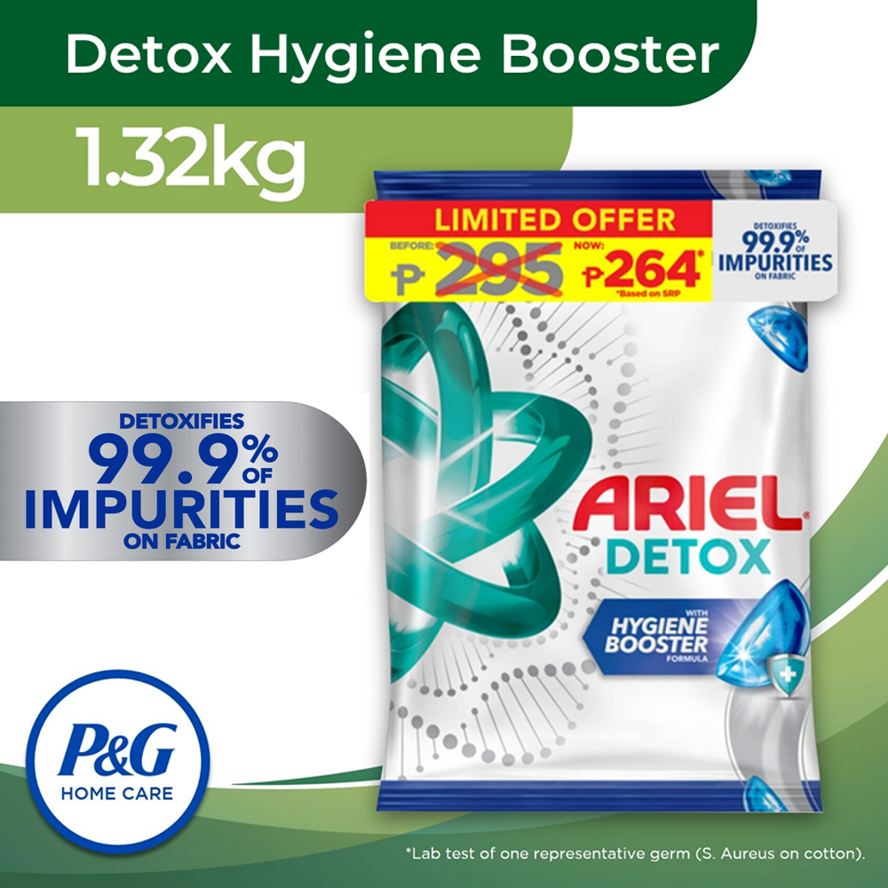 Ariel Detox with Hygiene Booster 1320g Refill (Laundry Detergent, Laundry Powder)