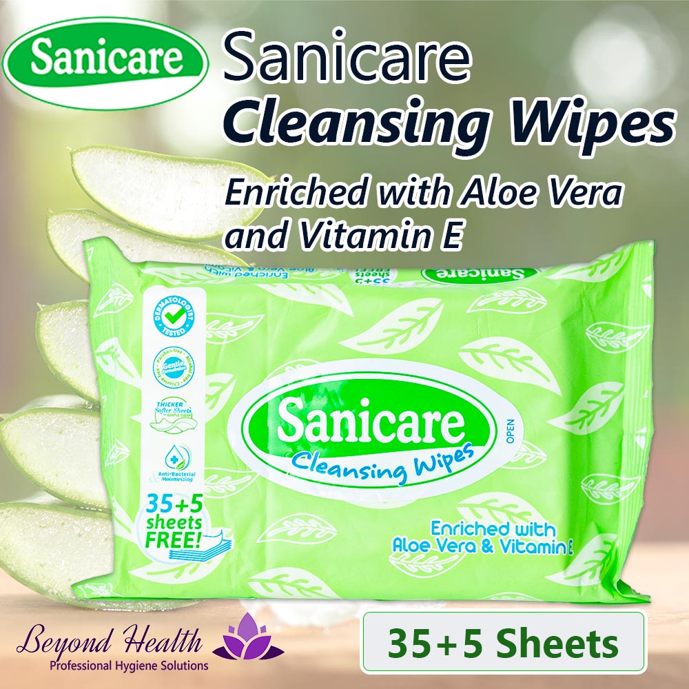 Sanicare Cleansing Wipes Enriched with Aloe Vera and Vitamin E 35+5 Sheets