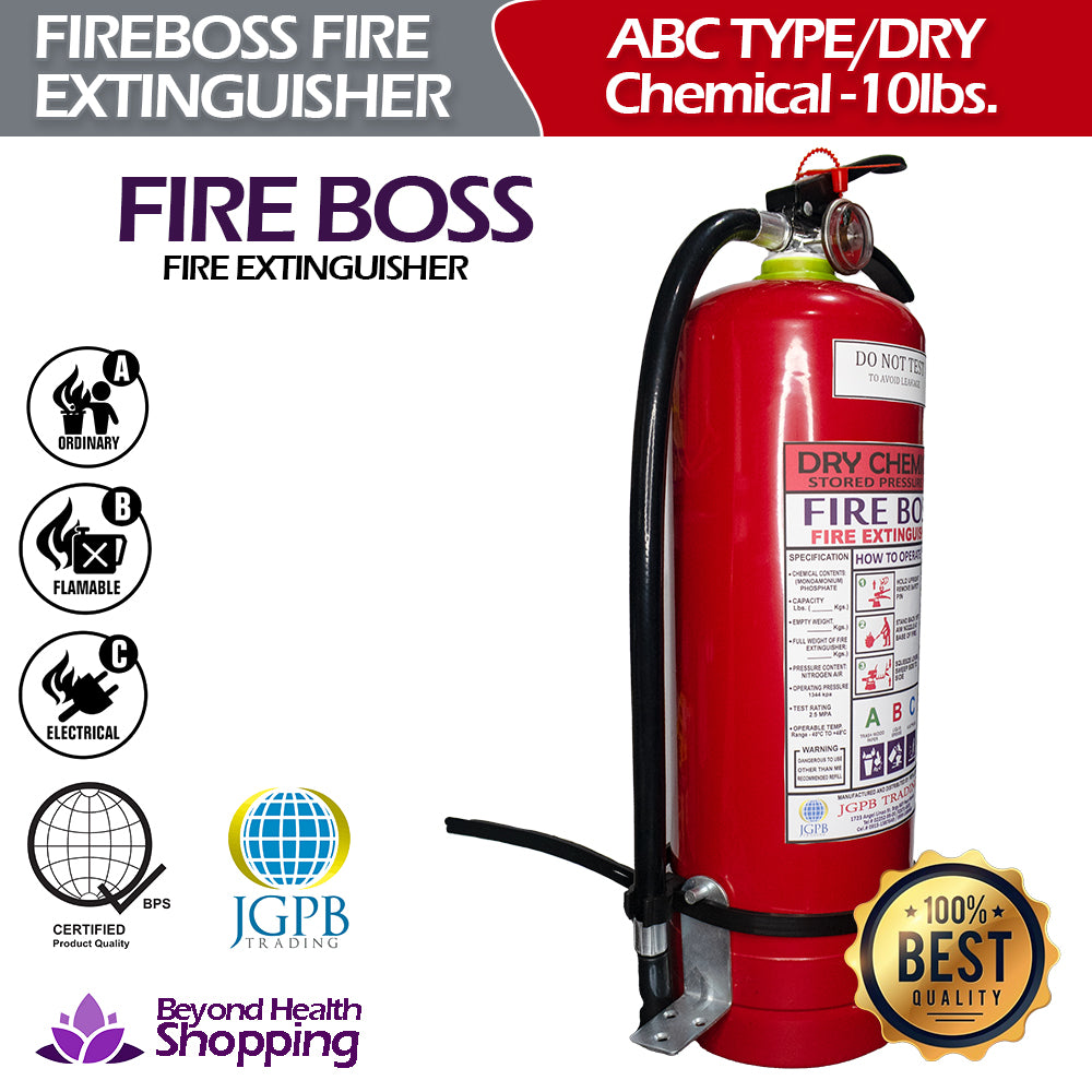 FireBoss Extinguisher [10lbs.-20lbs] Type A,(Ordinary)B,(Oil-Flammable)C,(Electric) / Dry Chemical Pressure Type