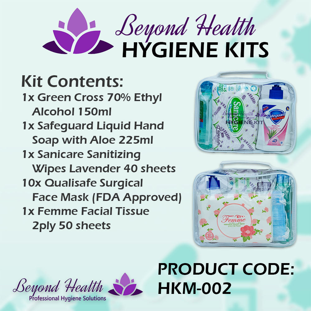 HKM-002 Personal Hygiene Kit Beyond Health 5 Items Disinfection Kit MEDIUM BAG