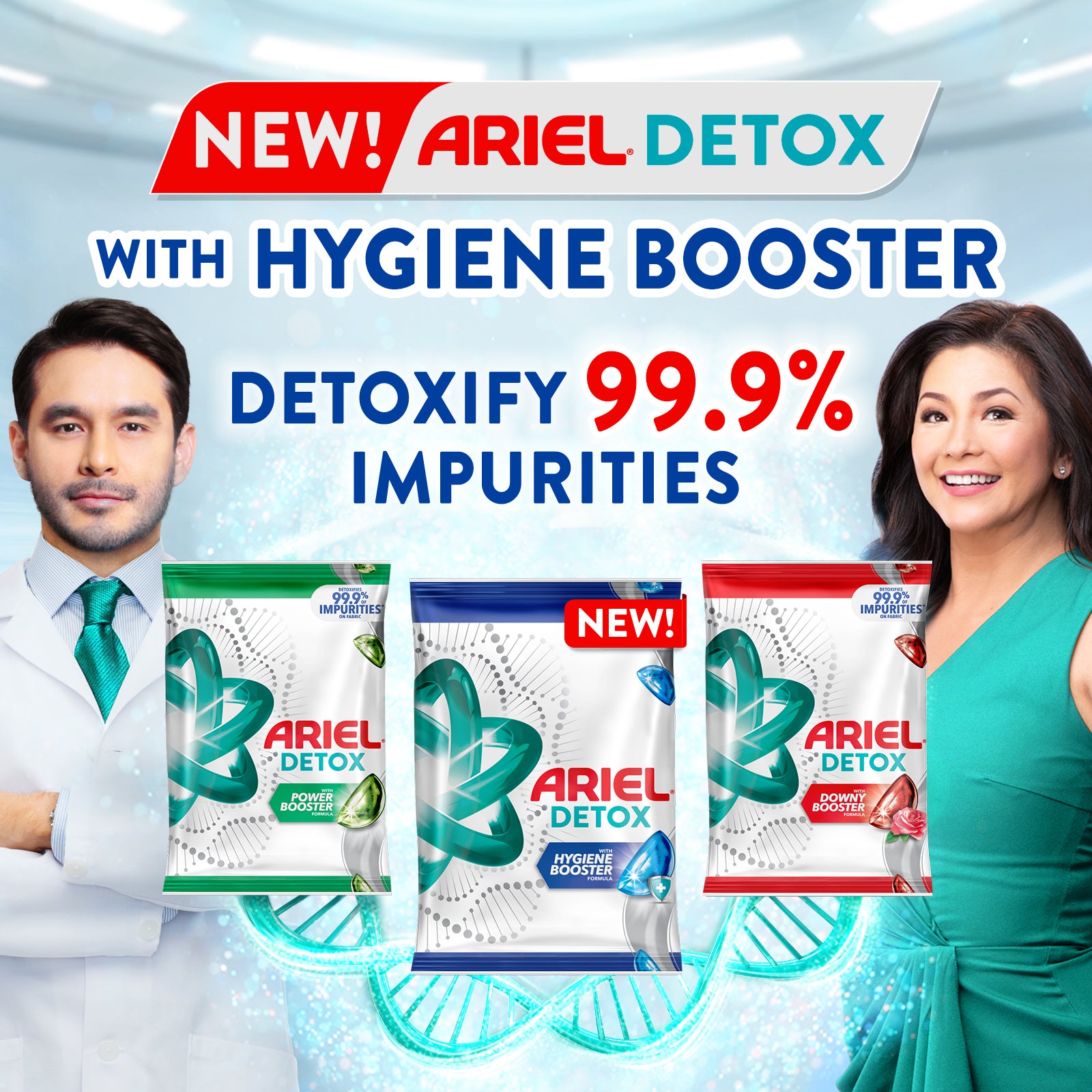 Ariel Detox with Hygiene Booster 1320g Refill (Laundry Detergent, Laundry Powder)