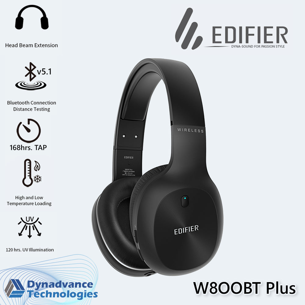 EDIFIER W800BT Plus Bluetooth Stereo Headphones [BLACK] Enjoy Excellent Sound Quality,Clear and Stable Voice Calls