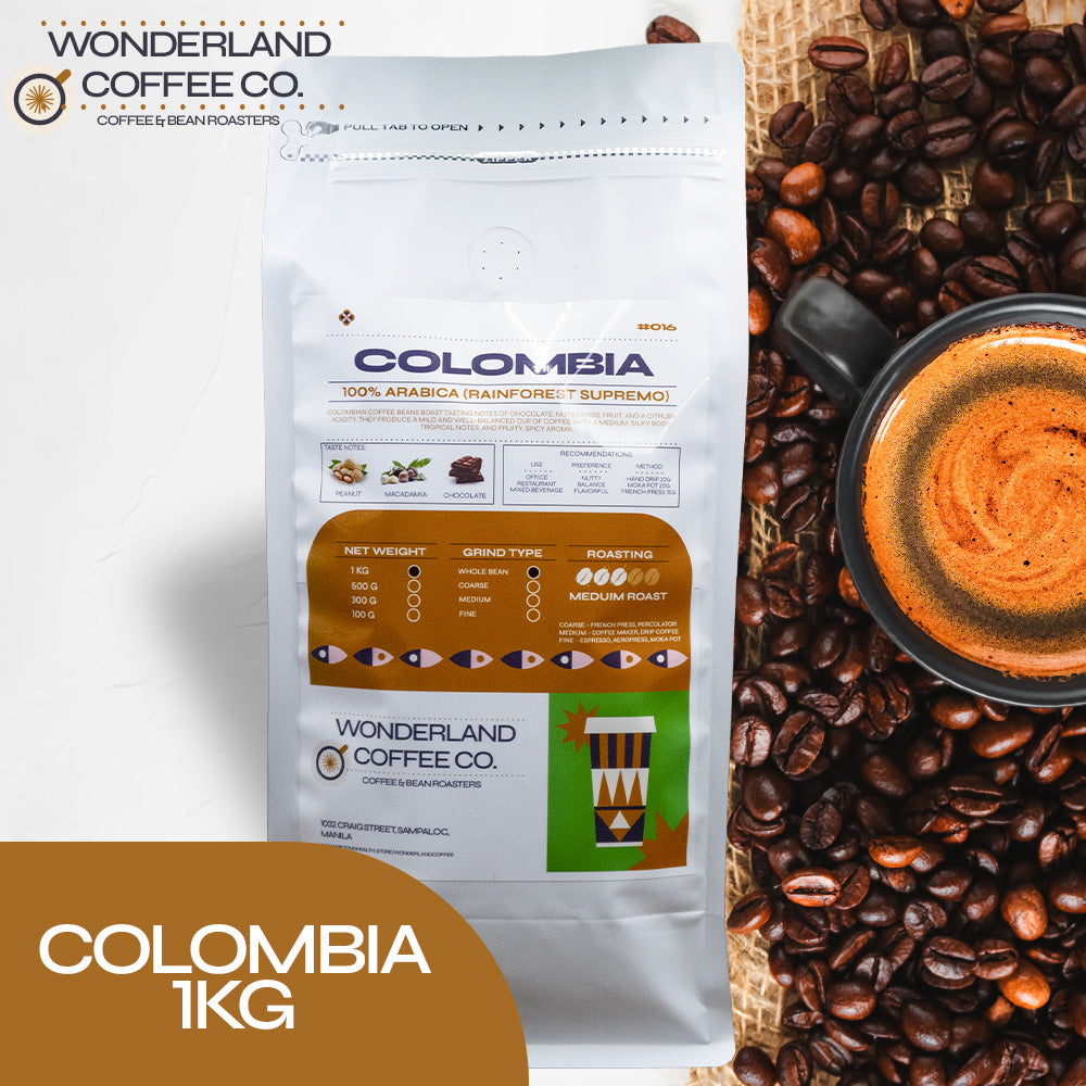 Colombia Coffee Beans 100% Arabica Coffee Rainforest Supremo Colombian Supremo: Smooth and Rich Single-Origin Coffee Beans with Caramel and Chocolate Notes - Perfect for Drip and Pour Over Methods