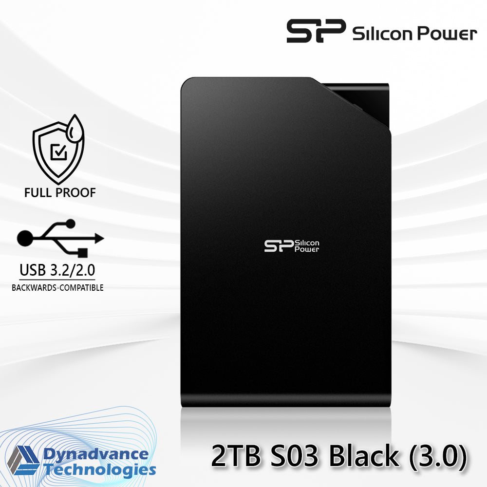 Silicon Power Armor Stream S03 1TB~2TB Black (3.0) Matt Surface/Anti Scratch Page-fold design to treasure your memories