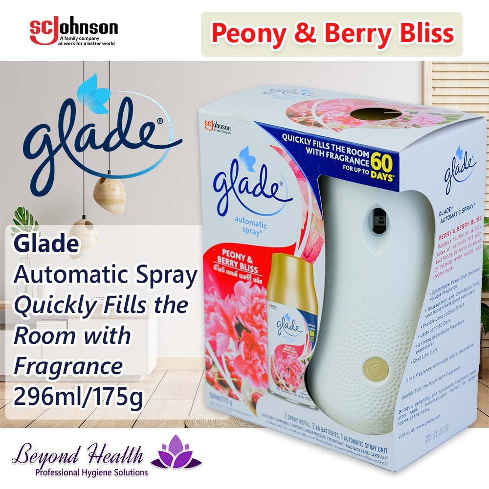 Glade Automatic Spray Quickly Fills the Room with Fragrance Peony and Berry Bliss 296ml/175g