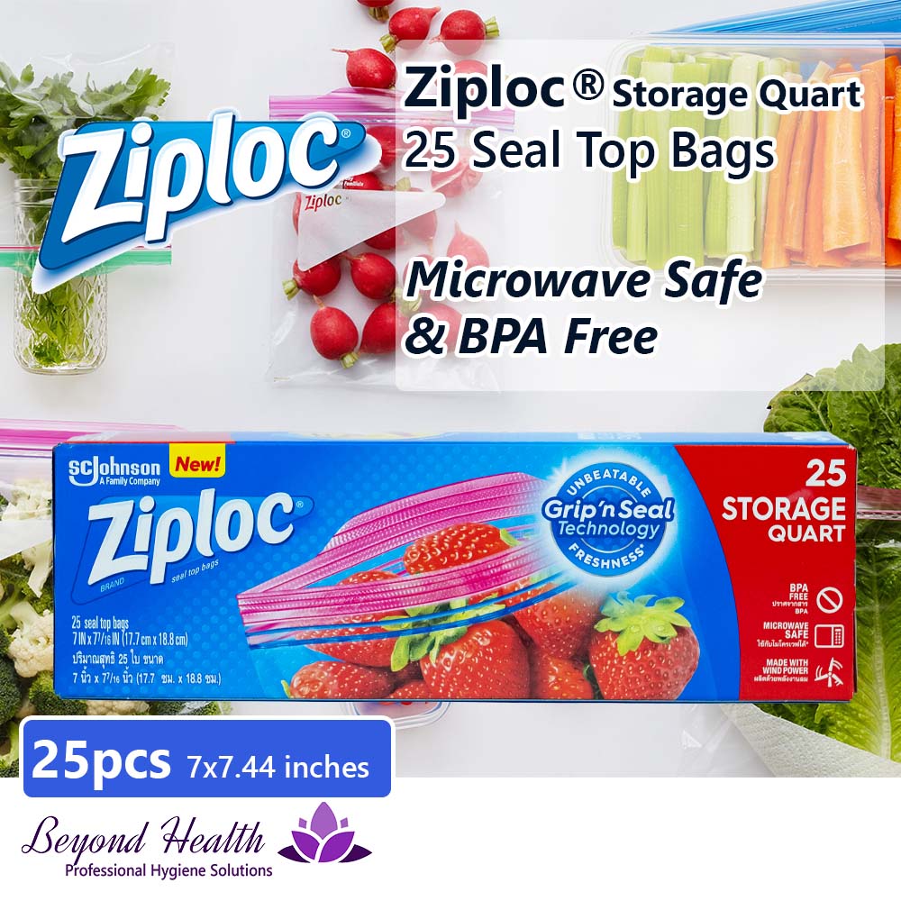 Ziploc® Storage Quart  25 Medium Seal Top Bags 7 x 7.44 inch