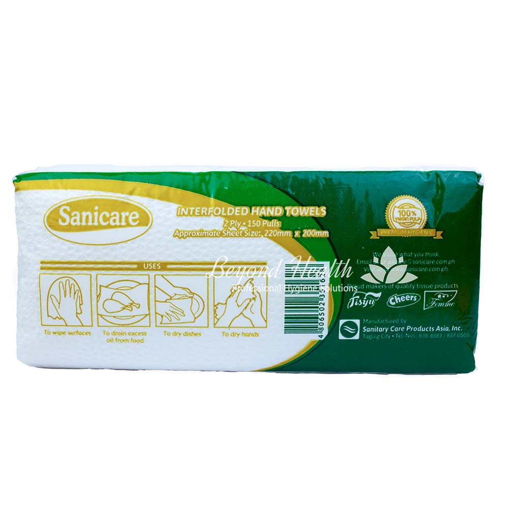 Sanicare Premium Interfolded Paper Towel 1500 sheets 2 Ply