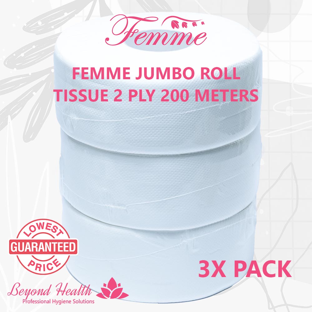 Femme Jumbo Roll Tissue 2ply 200 Meters 3 Rolls