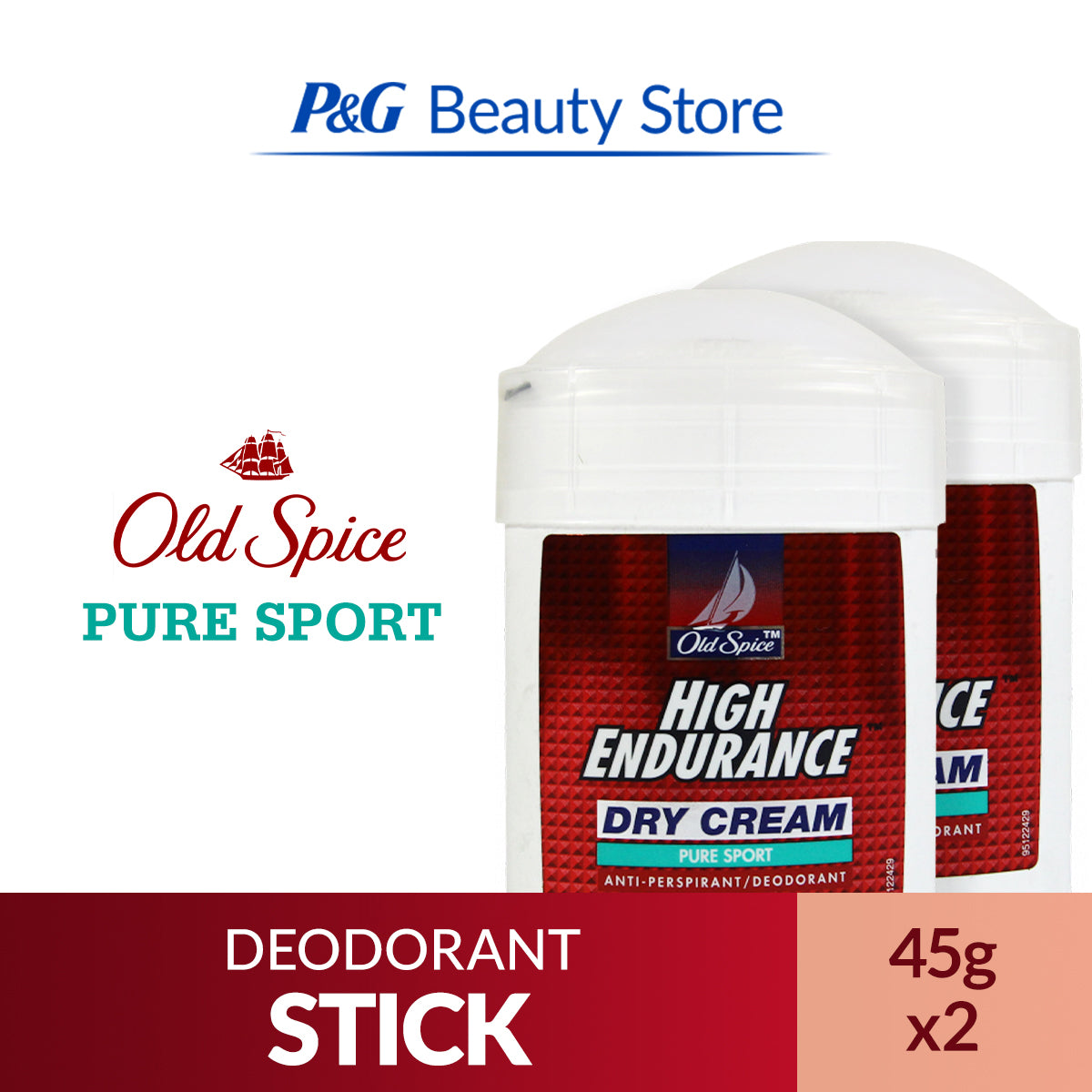 Old Spice High Endurance Cream Deodorant Pure Sport 45g 2s Deo