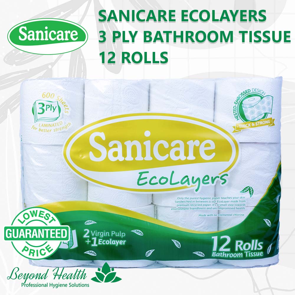Sanicare Ecolayers 3 Ply Bathroom Tissue 12 pcs