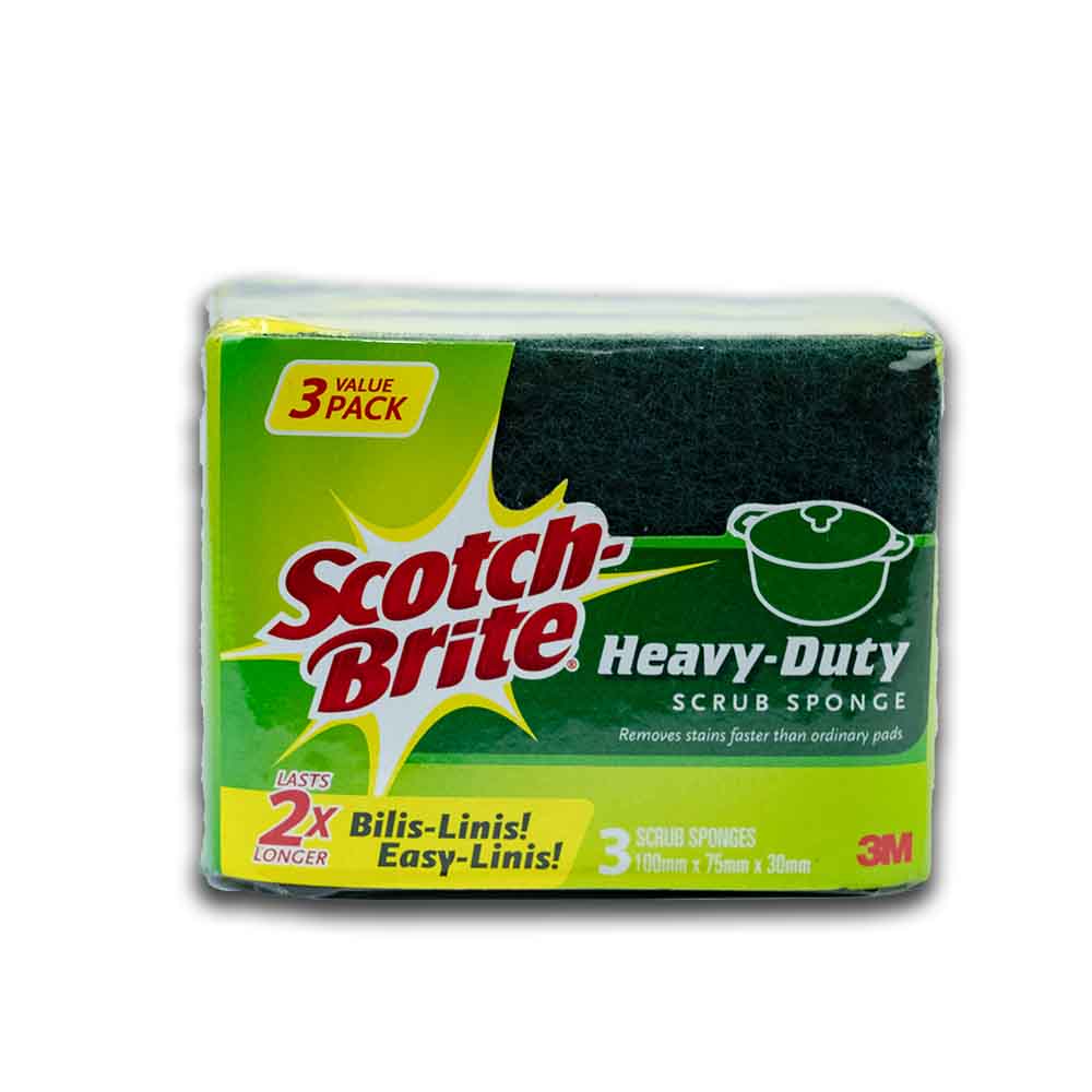 Scotch Brite Heavy-Duty Scrub Sponge [3x Scrub Sponge]